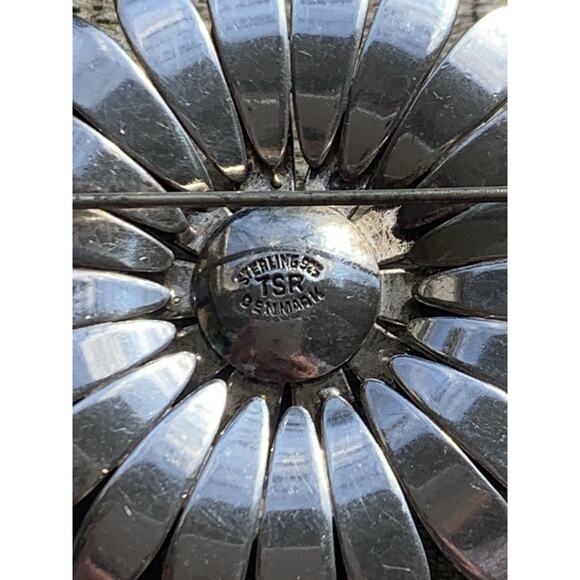 TSR Thomas Skat Rordan Germany Sterling Silver Flower Brooch Vintage - Picture 6 of 6